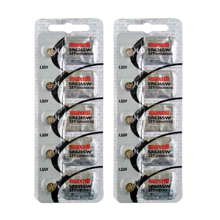 Maxell 377376 SR626 10 Batteries Japan Fresh Date Coded - Watch